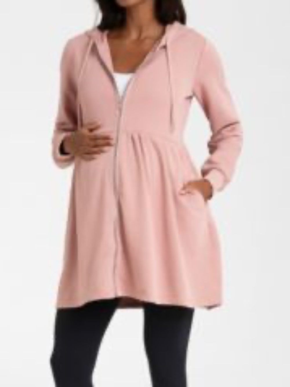 Seraphine Pink Zip Up Hoodie Sweatshirt Dress 3-1 for Maternity & Nursing Size S - Picture 2 of 9